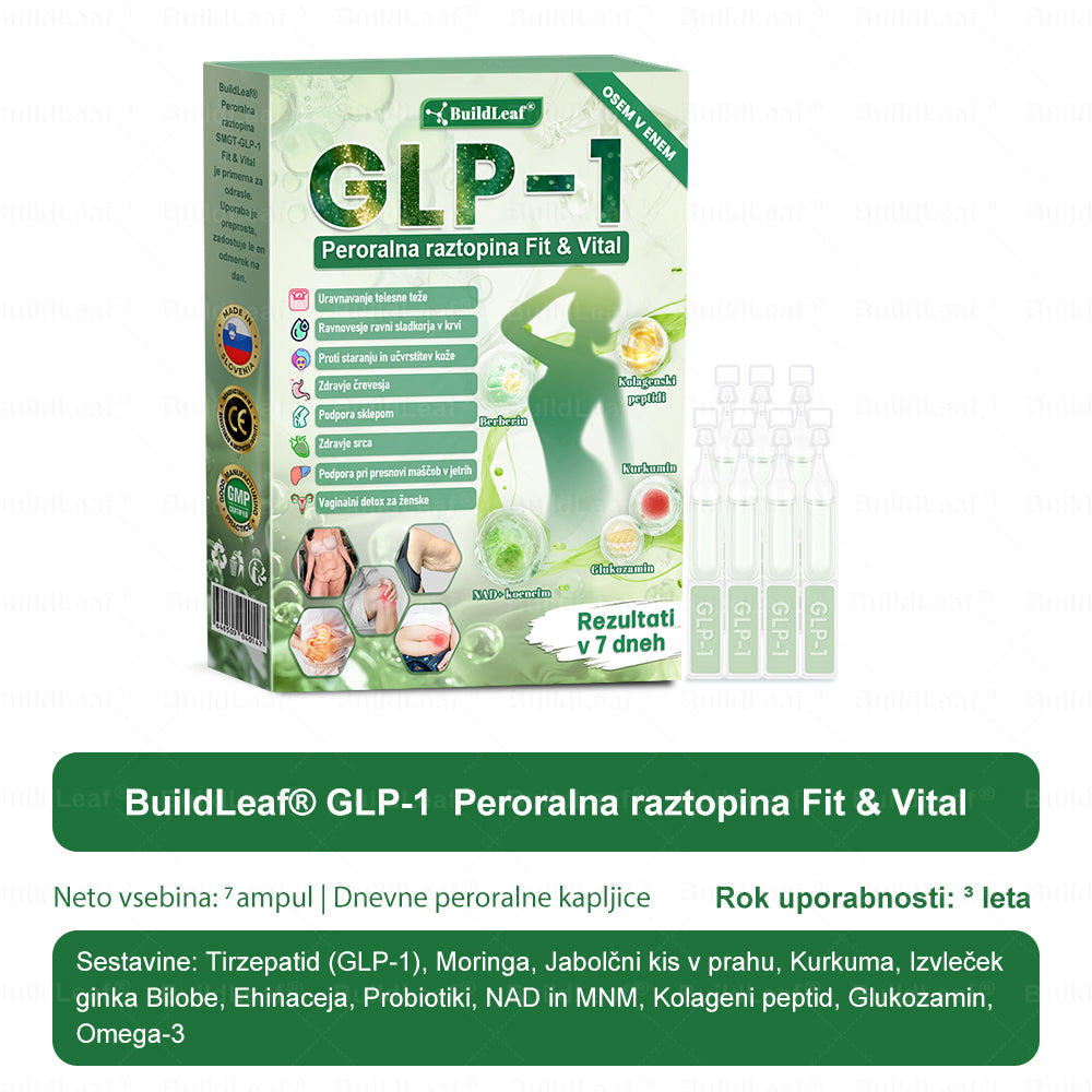 🍐BuildLeaf® GLP-1 8-v-1 Fit & Vital Řešení ✅ Obezita, kardiovaskulární zdraví, cukrovka, spánková apnoe, zdraví střev, problémy se klouby a další.