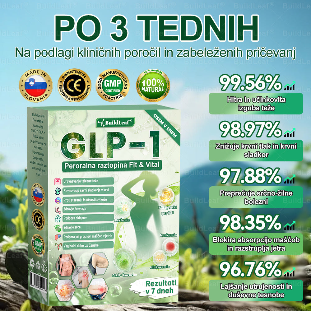 🍐BuildLeaf® GLP-1 8-v-1 Fit & Vital Řešení ✅ Obezita, kardiovaskulární zdraví, cukrovka, spánková apnoe, zdraví střev, problémy se klouby a další.