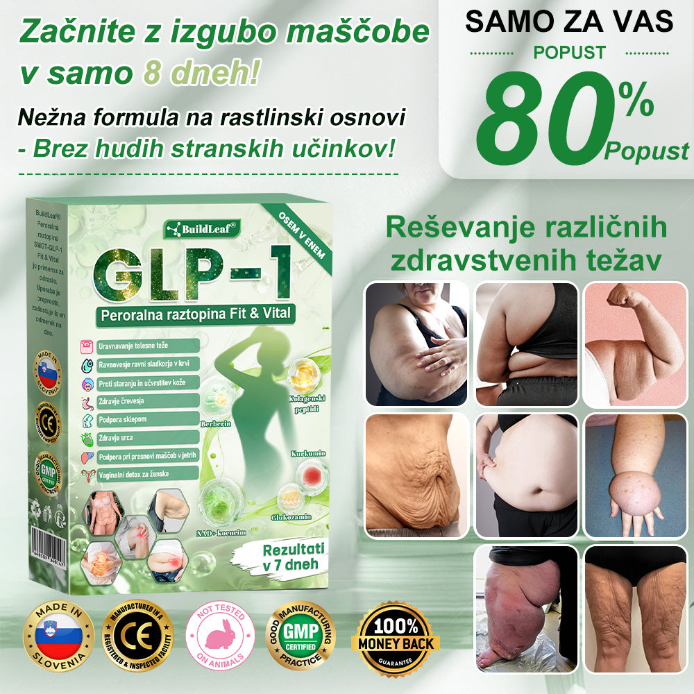 🍐BuildLeaf® GLP-1 8-v-1 Fit & Vital Řešení ✅ Obezita, kardiovaskulární zdraví, cukrovka, spánková apnoe, zdraví střev, problémy se klouby a další.